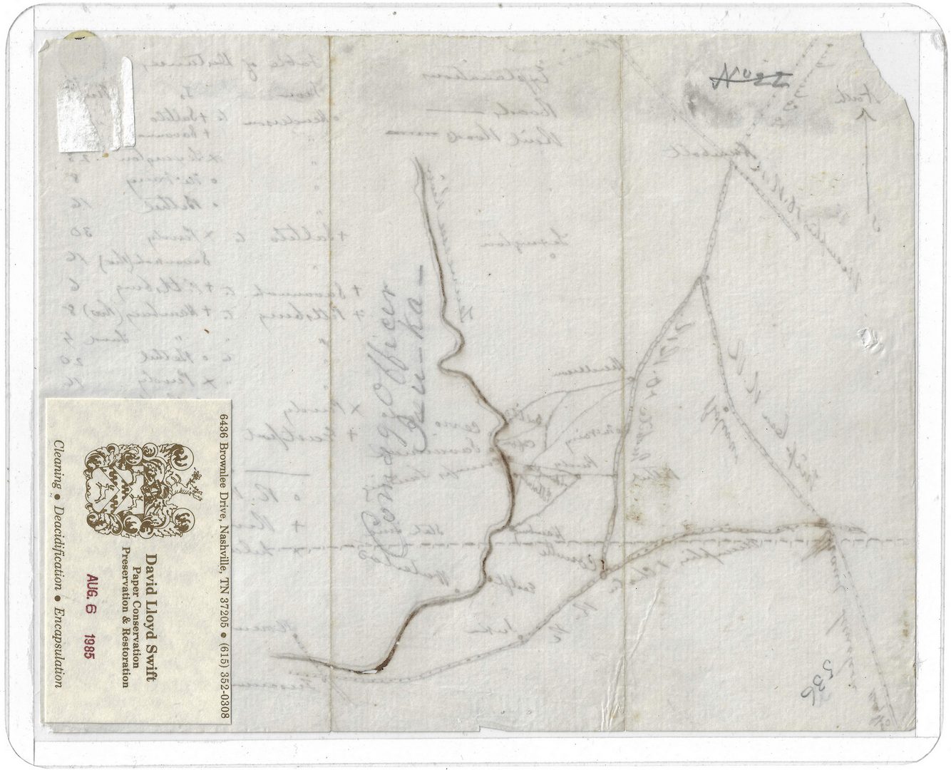 Lot 513: Civil War Manuscript Map, West TN Railroads
