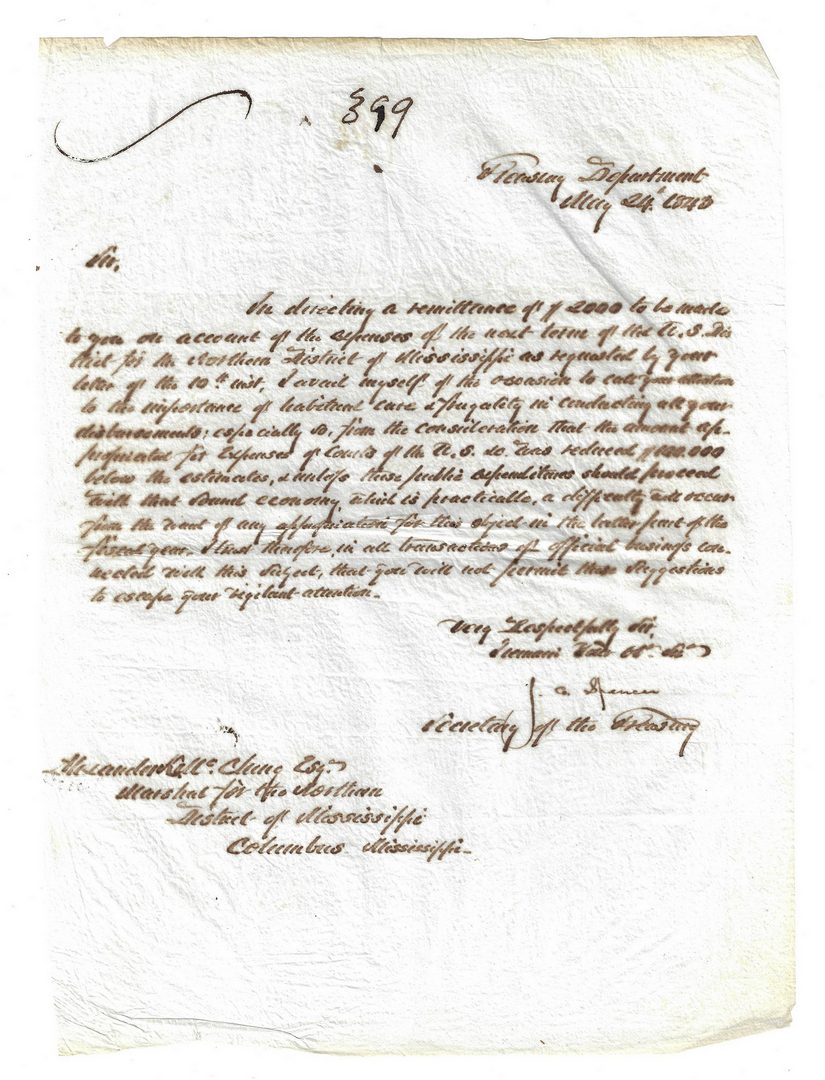 Lot 514: 10 Southern documents, inc. Pre Mexican War letter, Brownlow Autograph