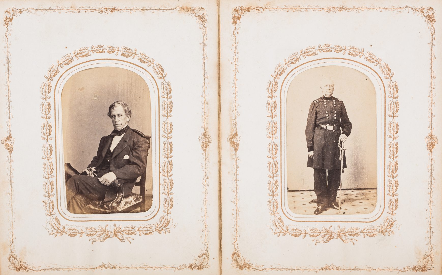 Lot 515: Civil War era Album, inc. Union Army/Naval Officers' CDVs