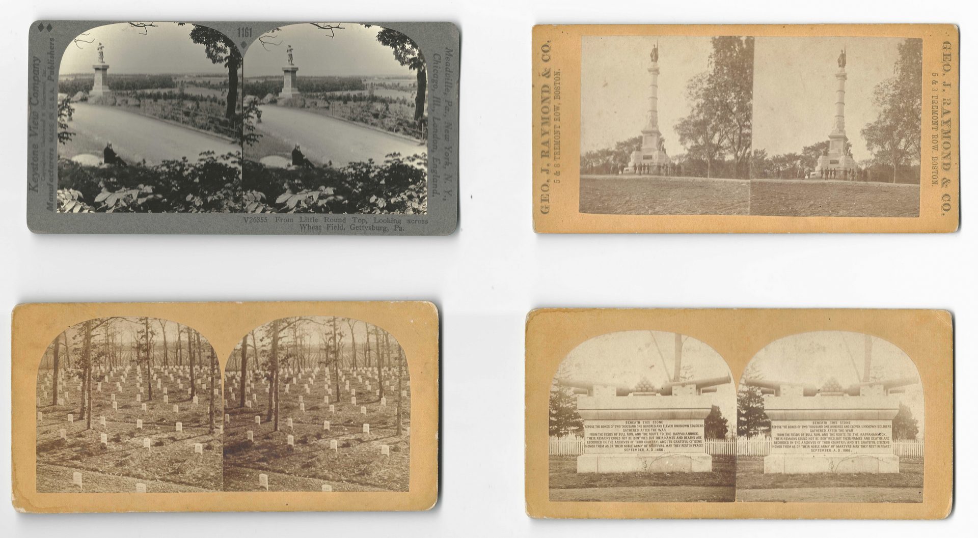 Lot 525: 11 Civil War related images inc. R.E. Lee and Gettysburg stereoviews