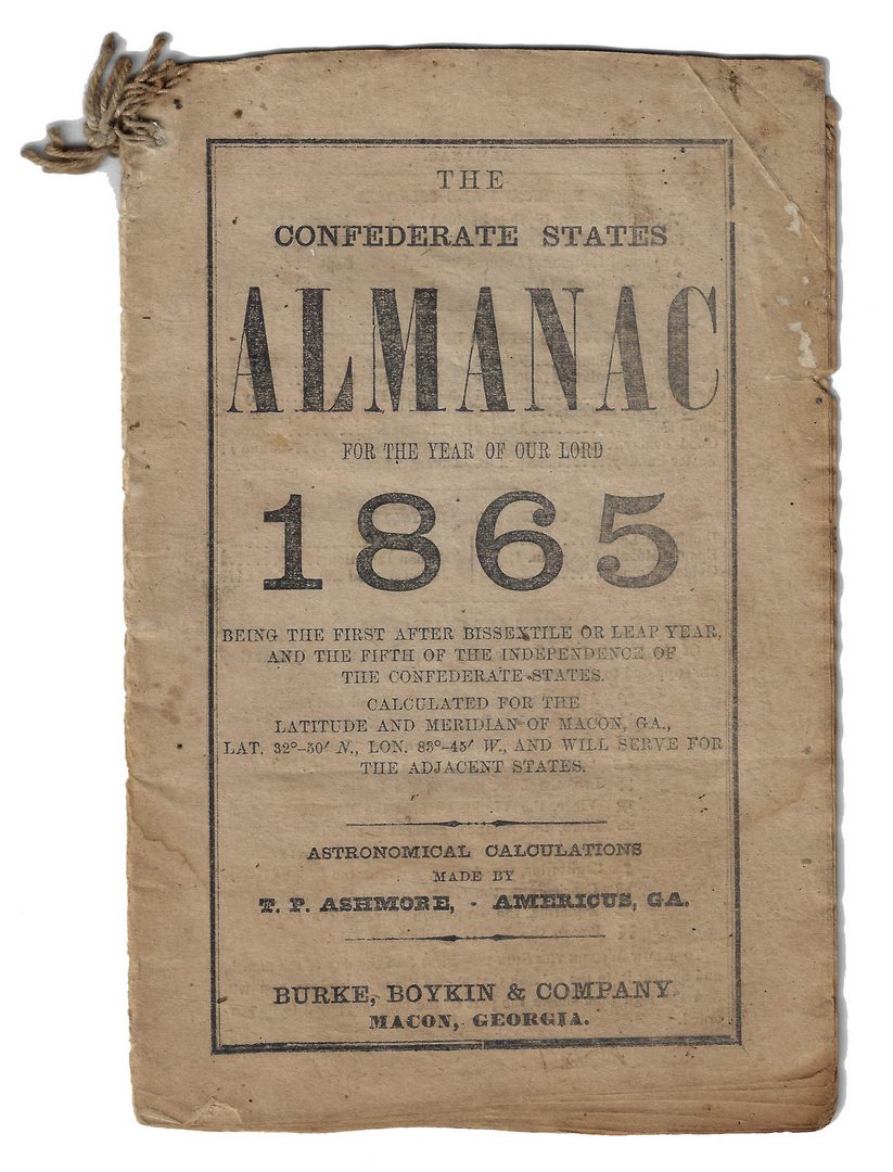 Lot 526: 9 Almanacs & Songsters, inc. Confederate Imprints