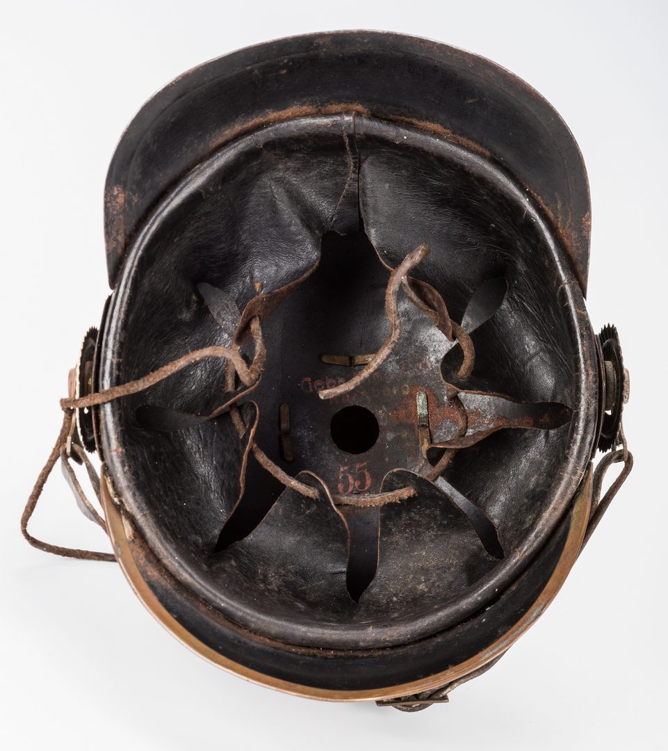 Lot 530: Pair WWI German Pickelhaube Helmets