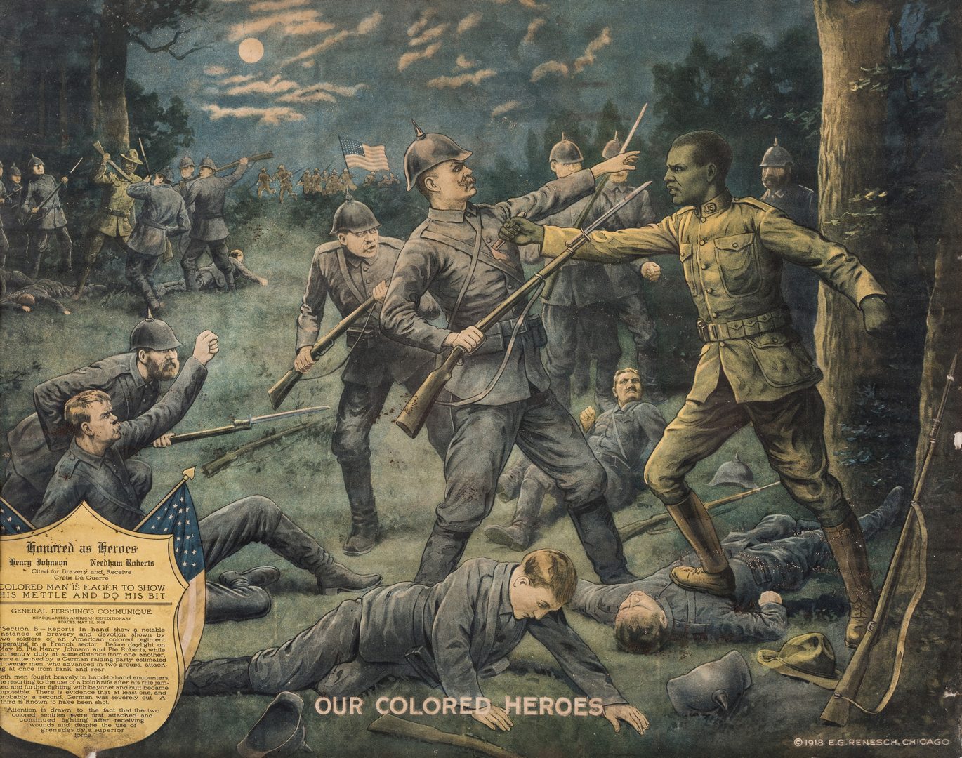 Lot 531: Company C Photo and WWI Poster, 2 items