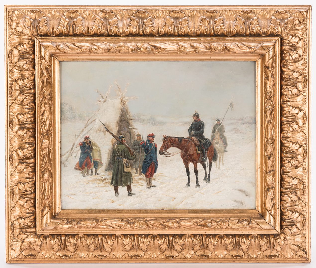 Lot 534: Rudolf Albert Becker-Heyer, Oil on Panel, Franco-Prussian Military Painting