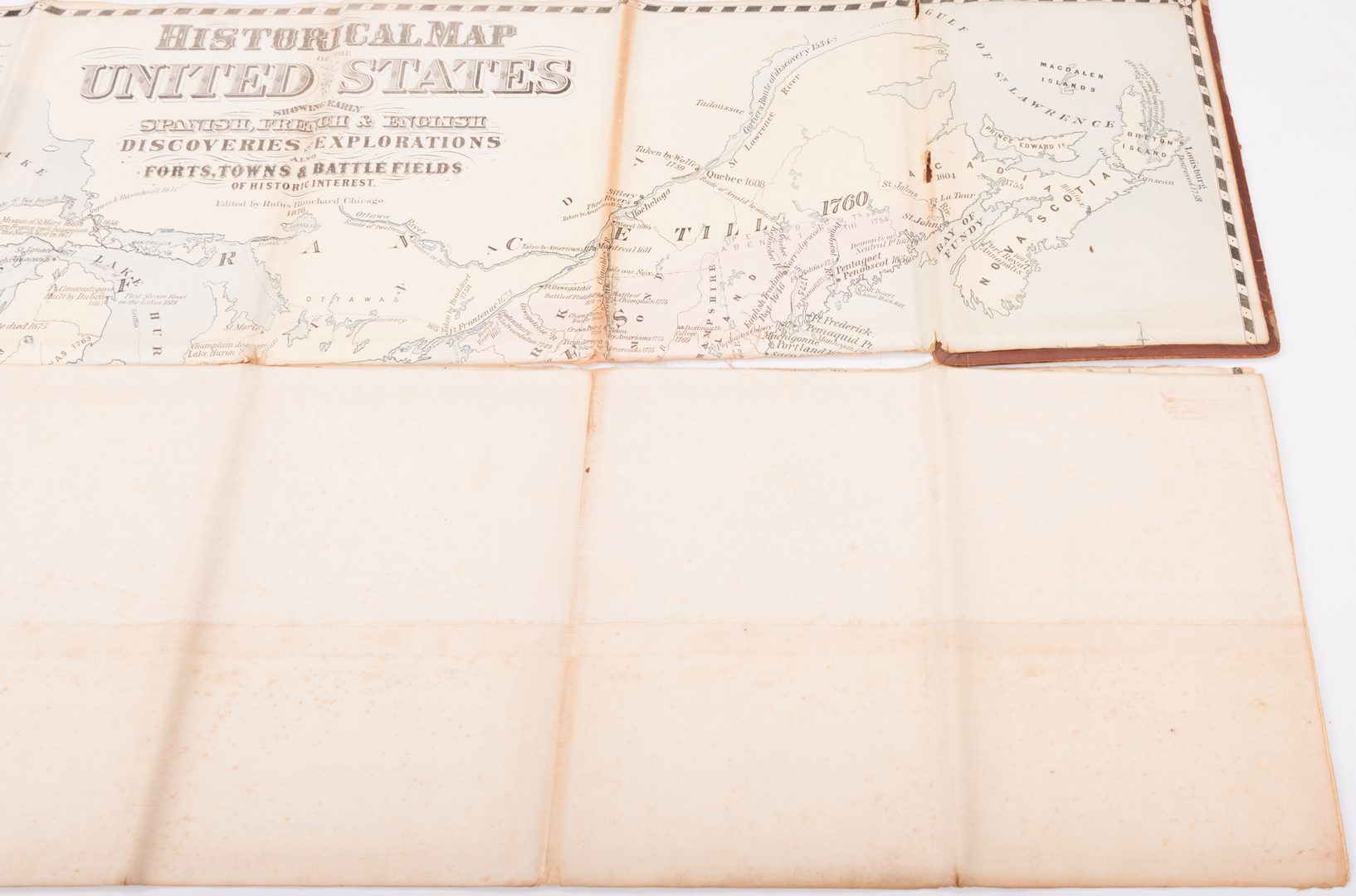 Lot 537: Historical Map Of The United States, R. Blanchard, 1876