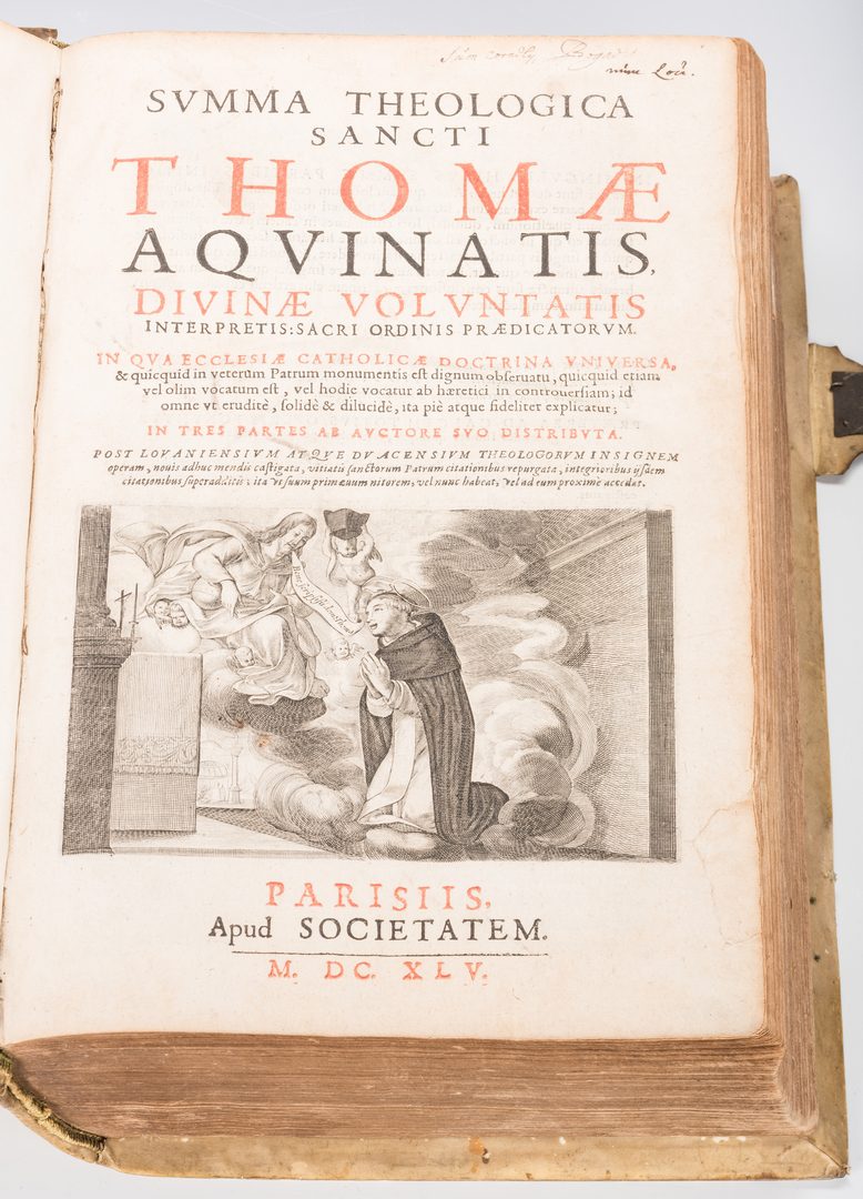 Lot 541: Thomas Aquinas 1645 Vellum Bound book