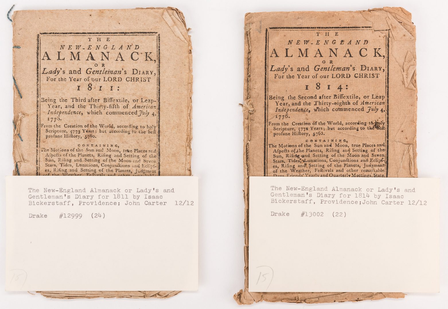 Lot 543: 11 Post Rev War Bickerstaff Almanacks