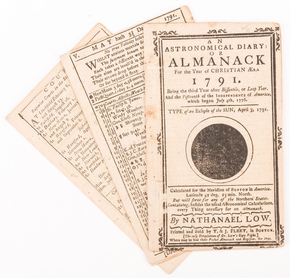 Lot 544: 19 Post Rev. War Almanacks, 1784-1808