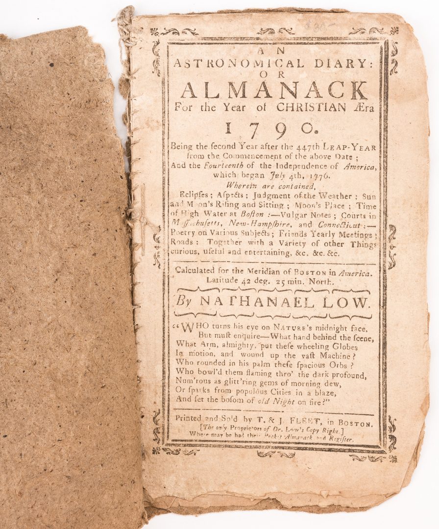 Lot 544: 19 Post Rev. War Almanacks, 1784-1808