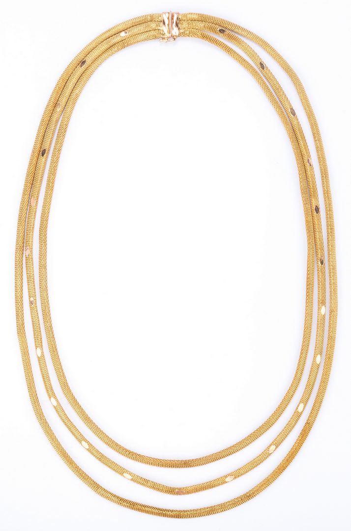 Lot 54: 14K 2-tone Gold Woven Necklace