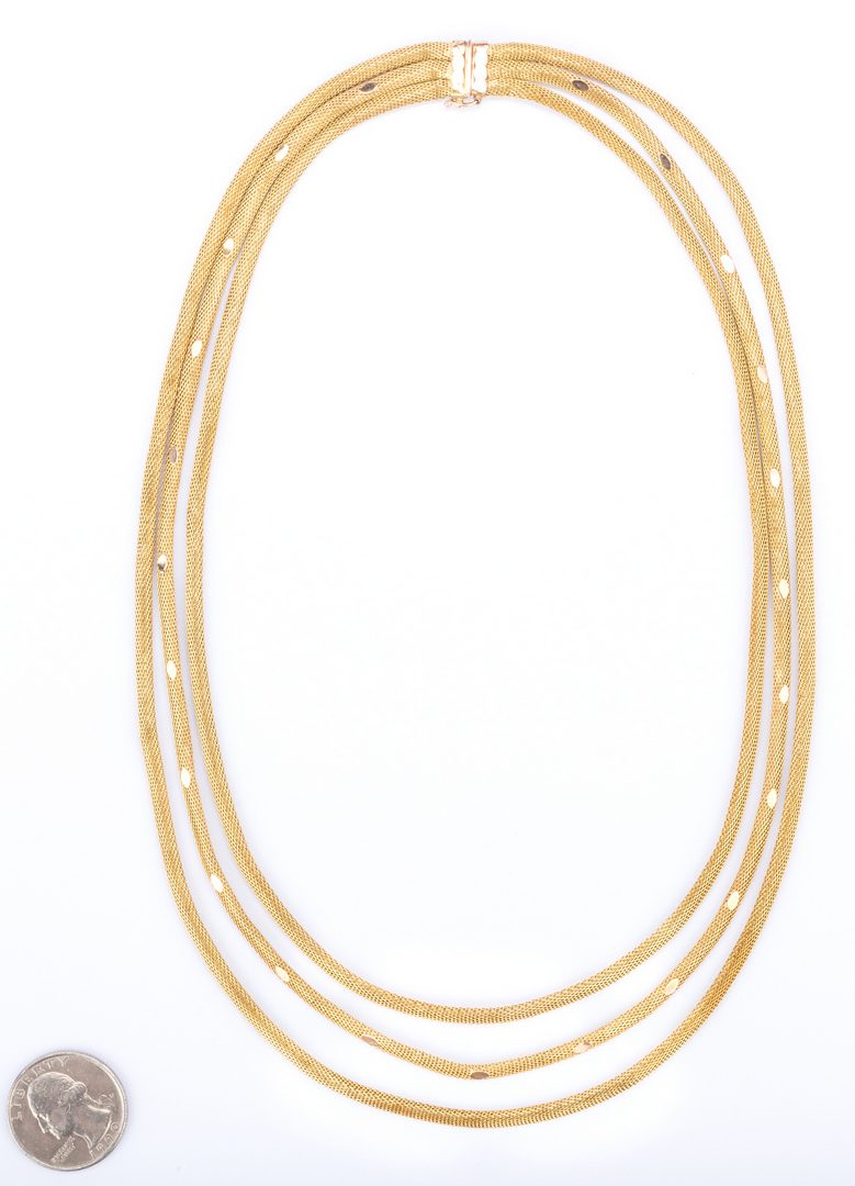Lot 54: 14K 2-tone Gold Woven Necklace