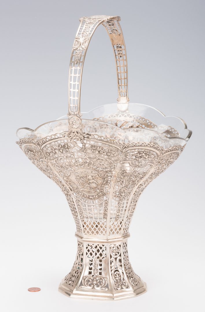 Lot 559: German Silver Basket with Insert
