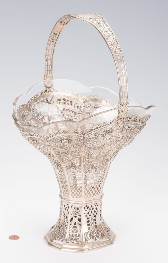 Lot 559: German Silver Basket with Insert