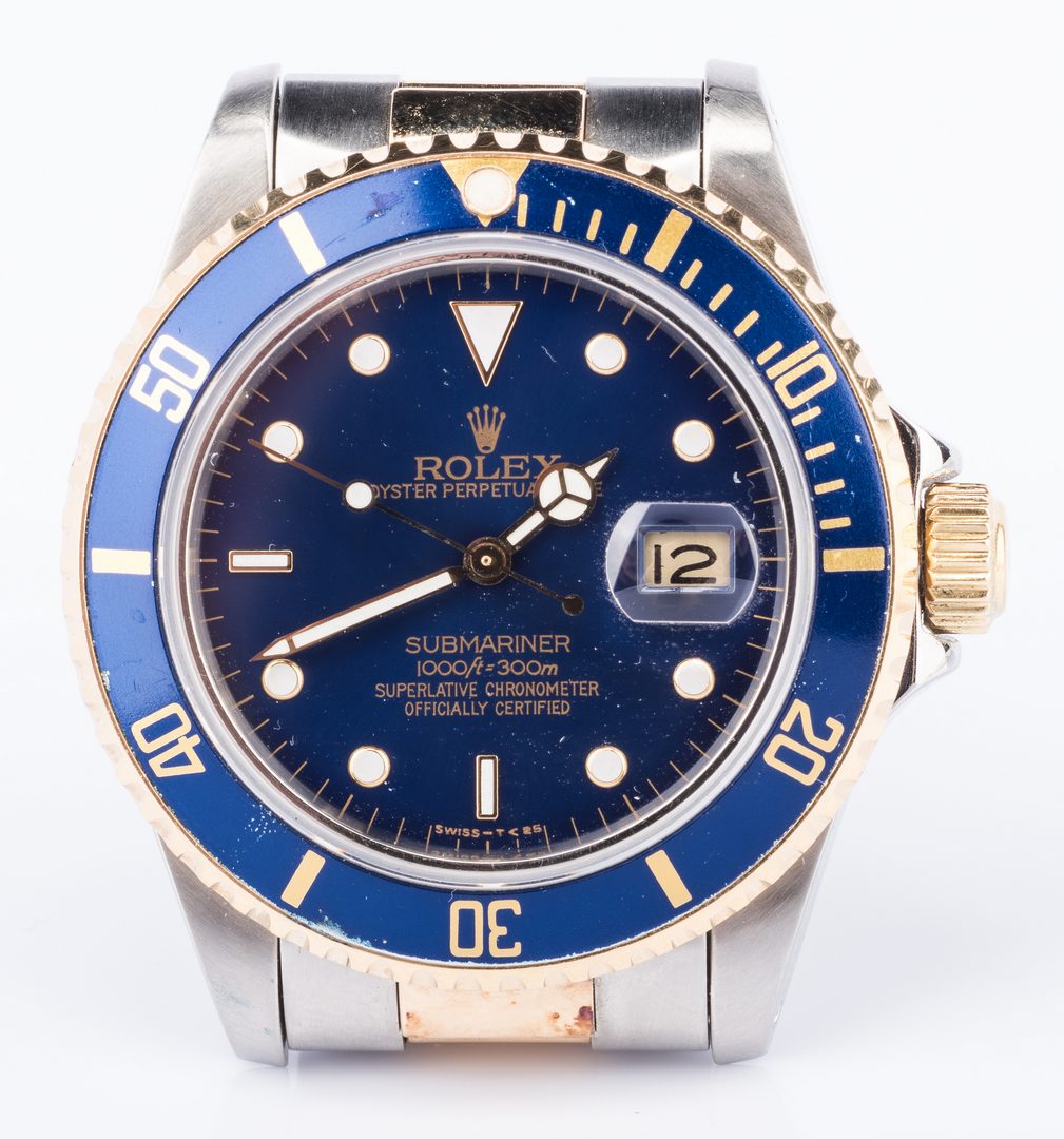 Lot 55: Gents Rolex 18K/Steel Submariner Blue face