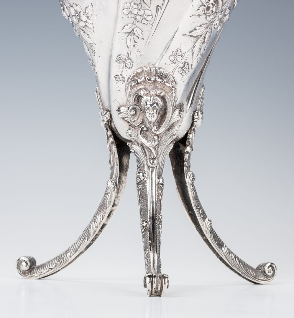 Lot 560: French Silver 3-Footed Vase