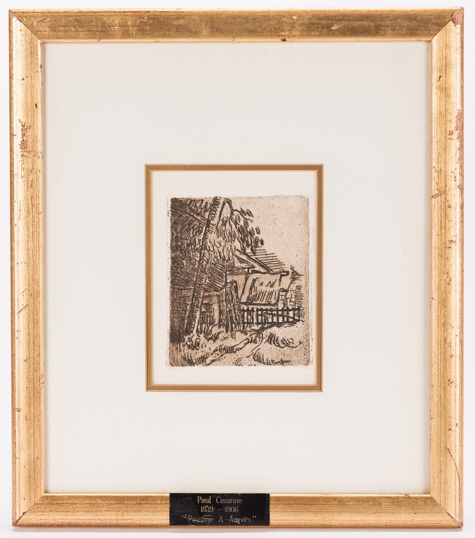 Lot 593: 2 Posthumous Etchings, Goya and Cezanne