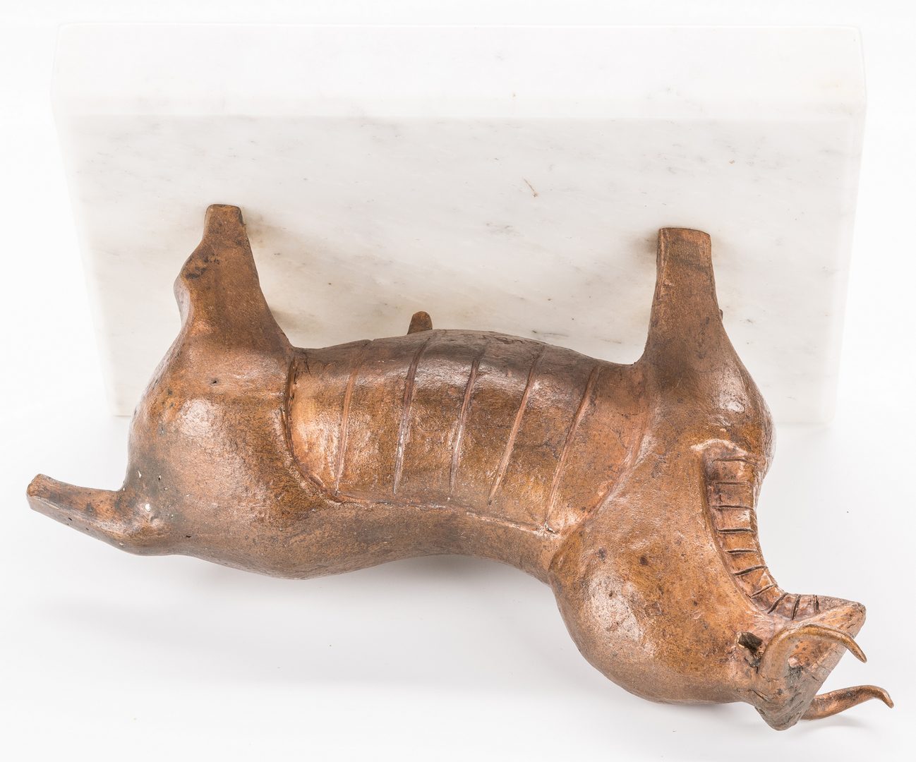 Lot 596: Juarez Cubist Bronze Sculpture of a Bull