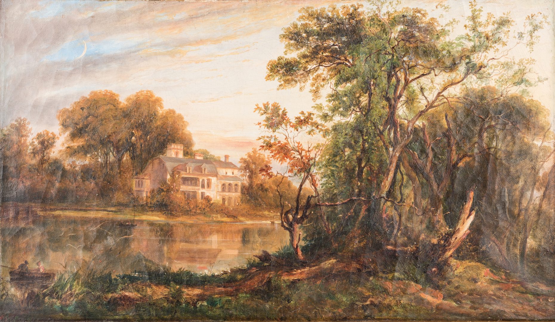 Lot 604: Continental School Landscape with Mansion