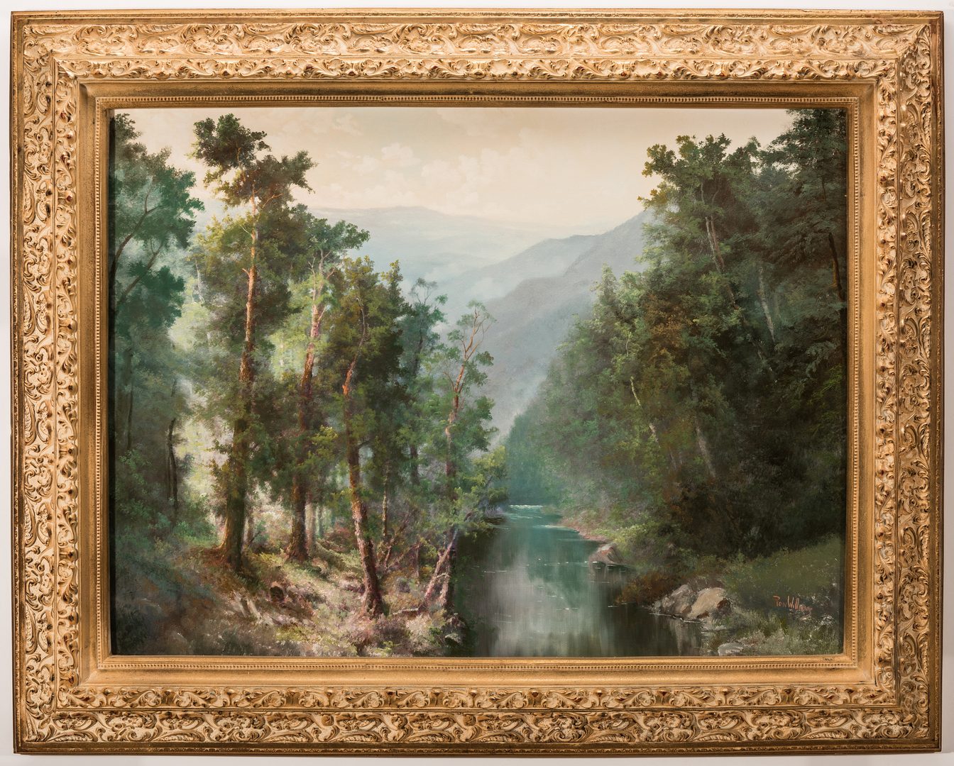 Lot 611: Ron Williams O/C Landscape Mountain View in Spring