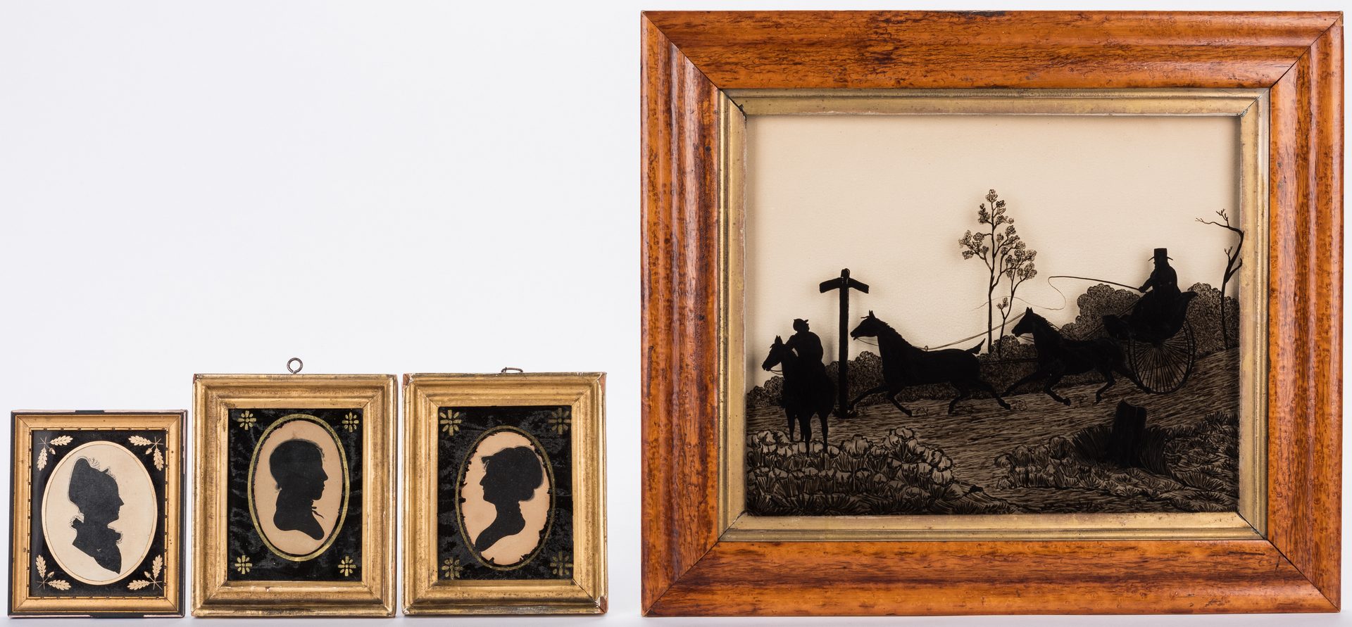 Lot 614: 4 Framed Silhouettes, inc. Peale Museum