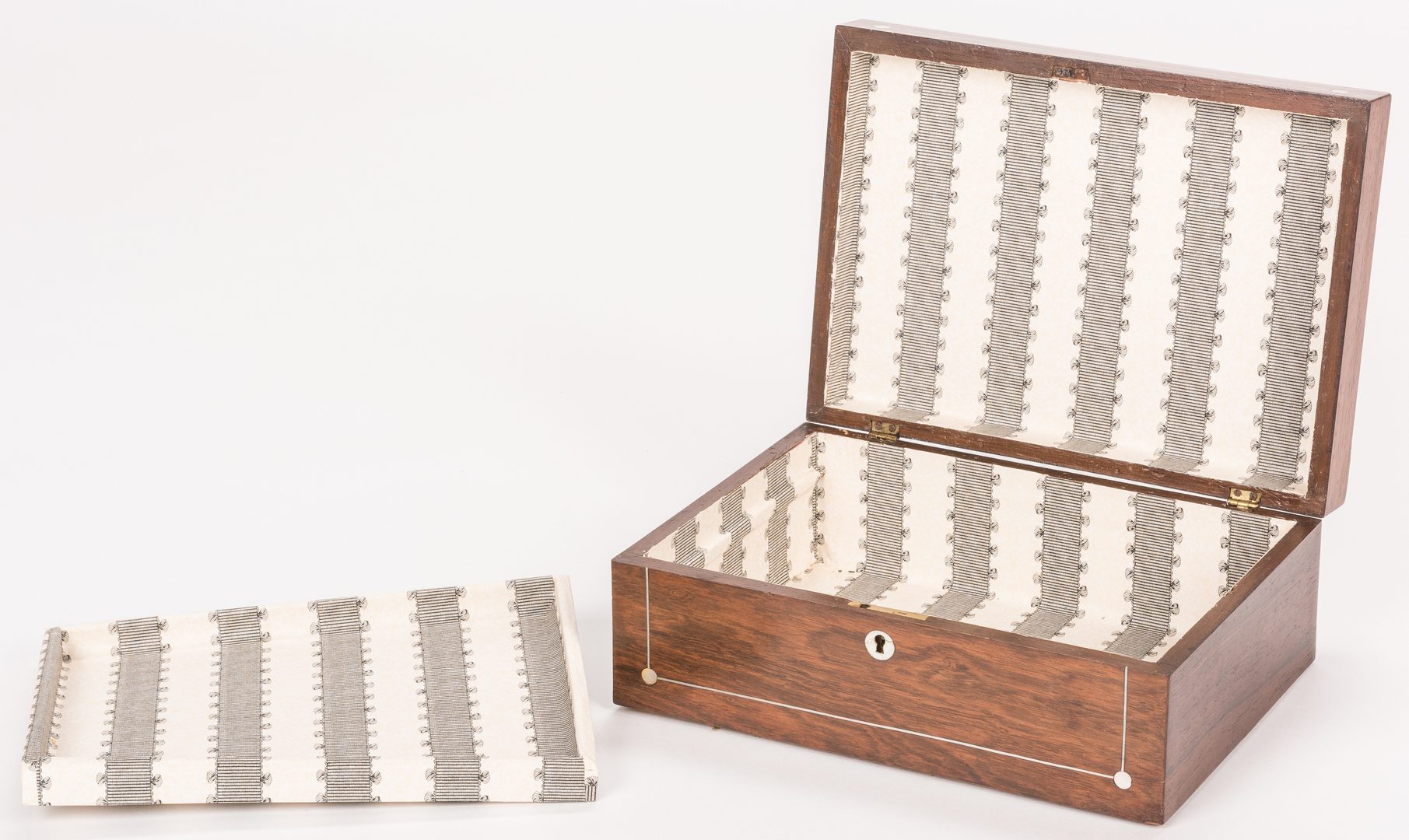 Lot 620: Pr. Italian Marquetry Miniature Chests; Mahogany Document Box