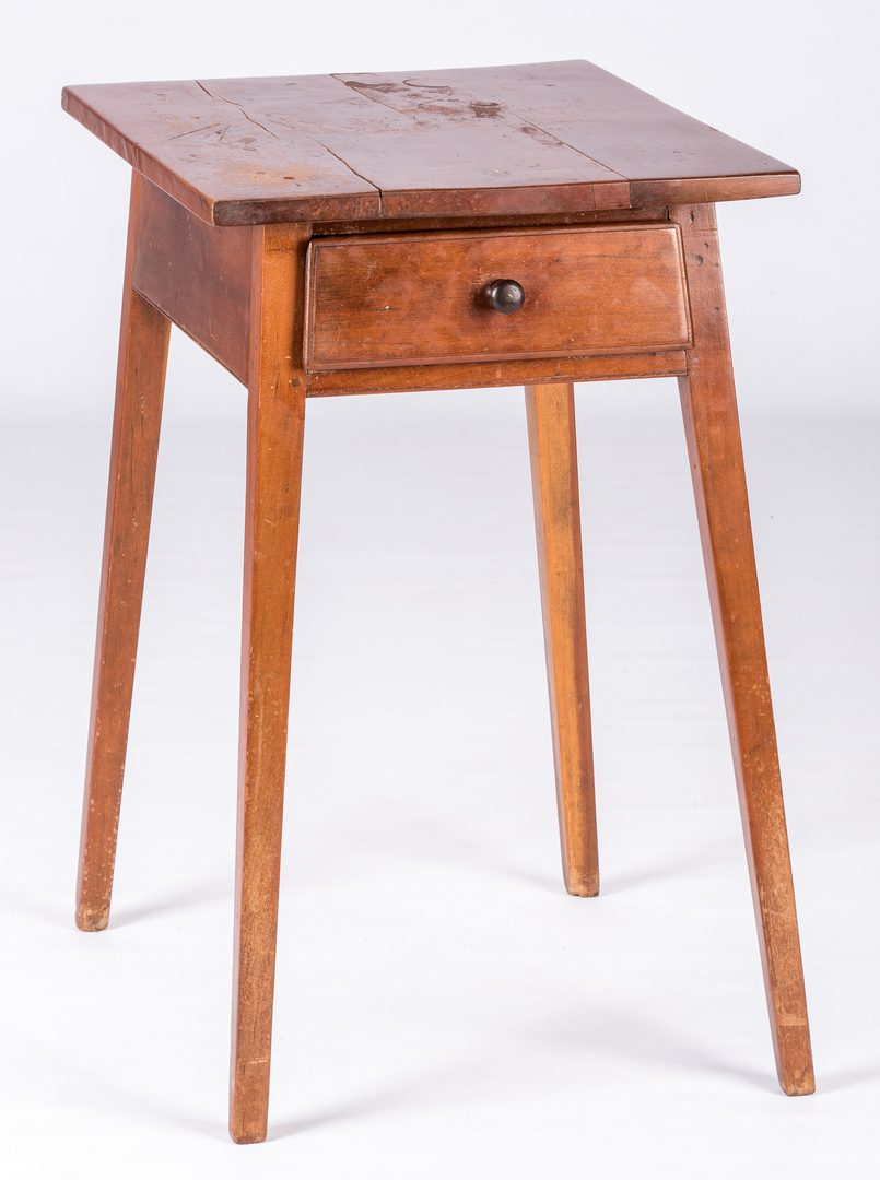 Lot 627: American Work Table and Candlestand