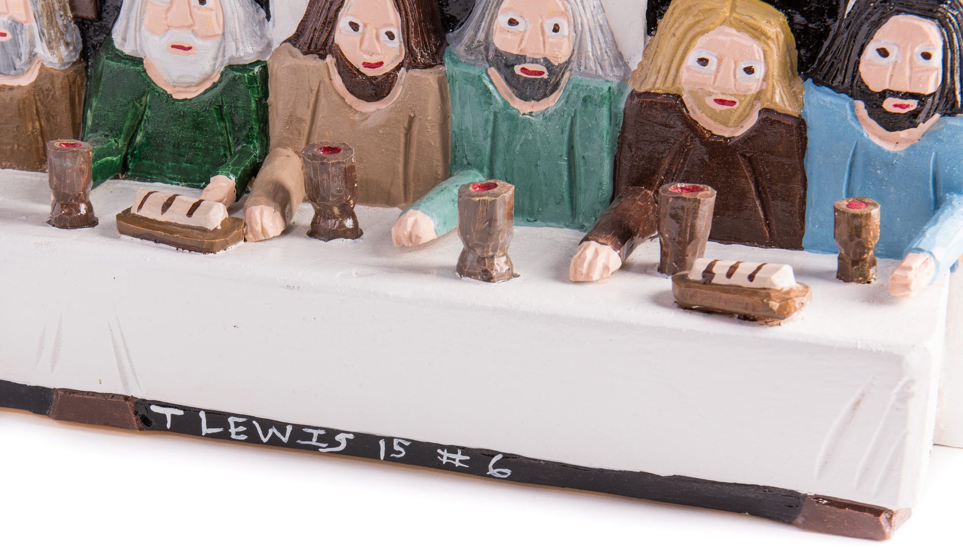 Lot 661: Tim Lewis Relief Carving, Last Supper