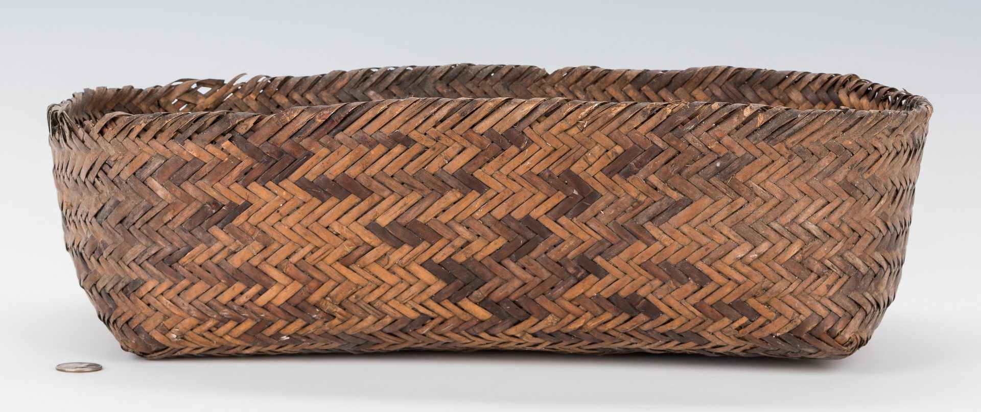 Lot 670: 19th Cent. Cherokee Double Weave Basket