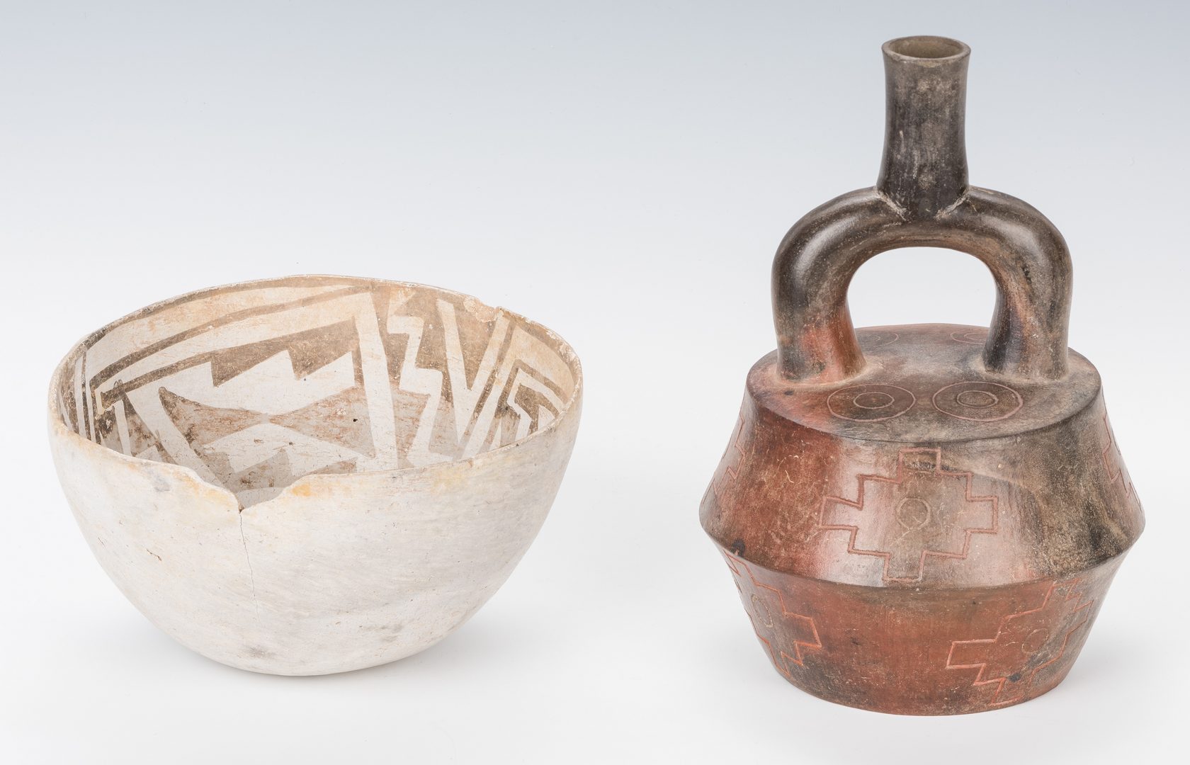 Lot 679: Anasazi, Peruvian, & Pre Columbian Vessels, Total 10
