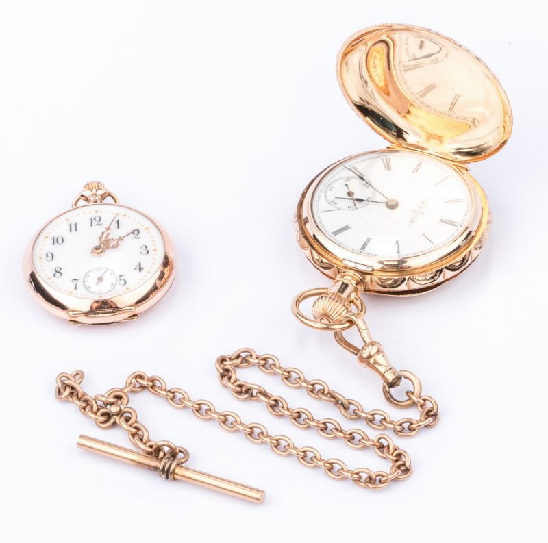 Lot 682: 2 14K Lady's Pocketwatches