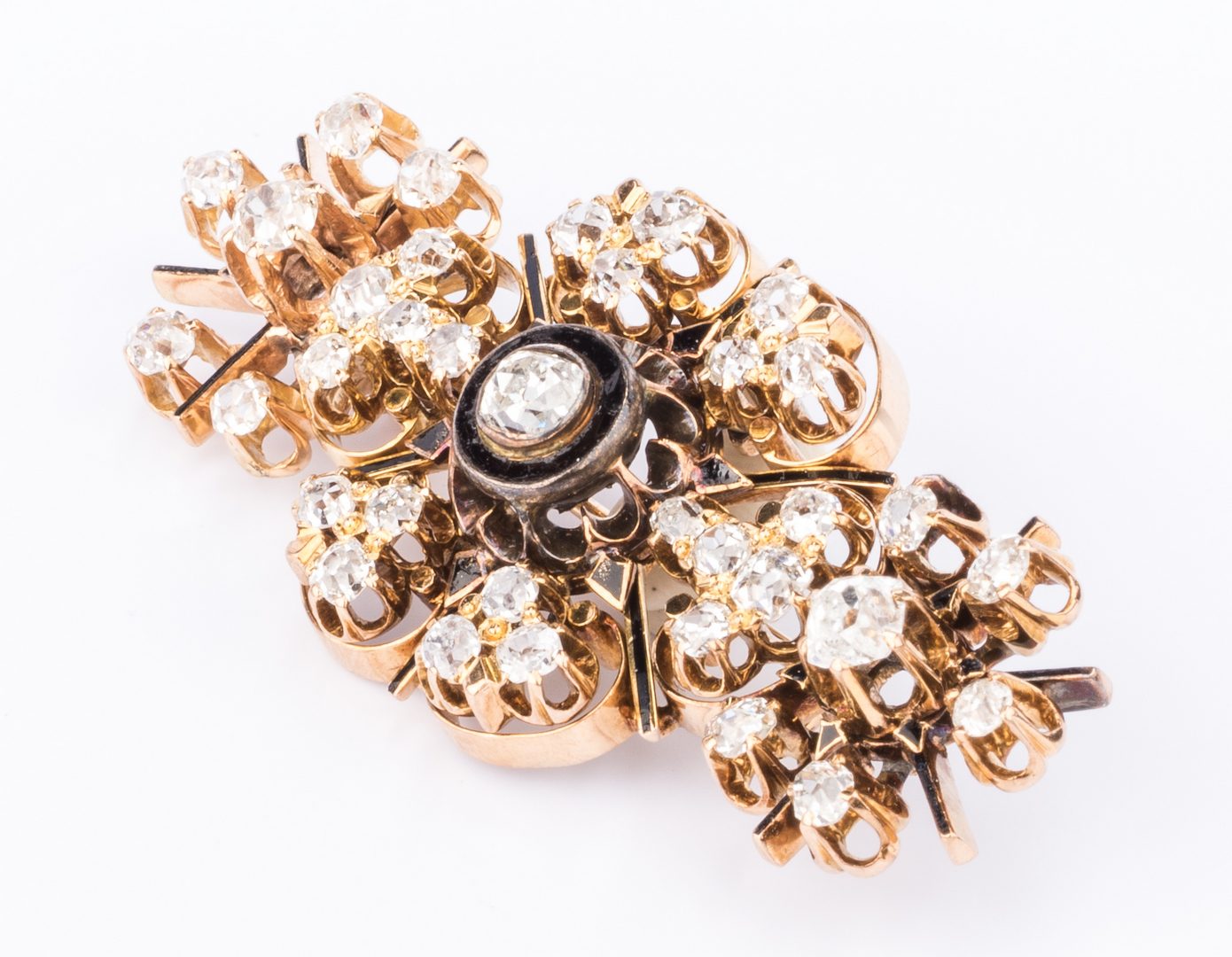 Lot 683: Victorian Gold Diamond Snowflake Pin