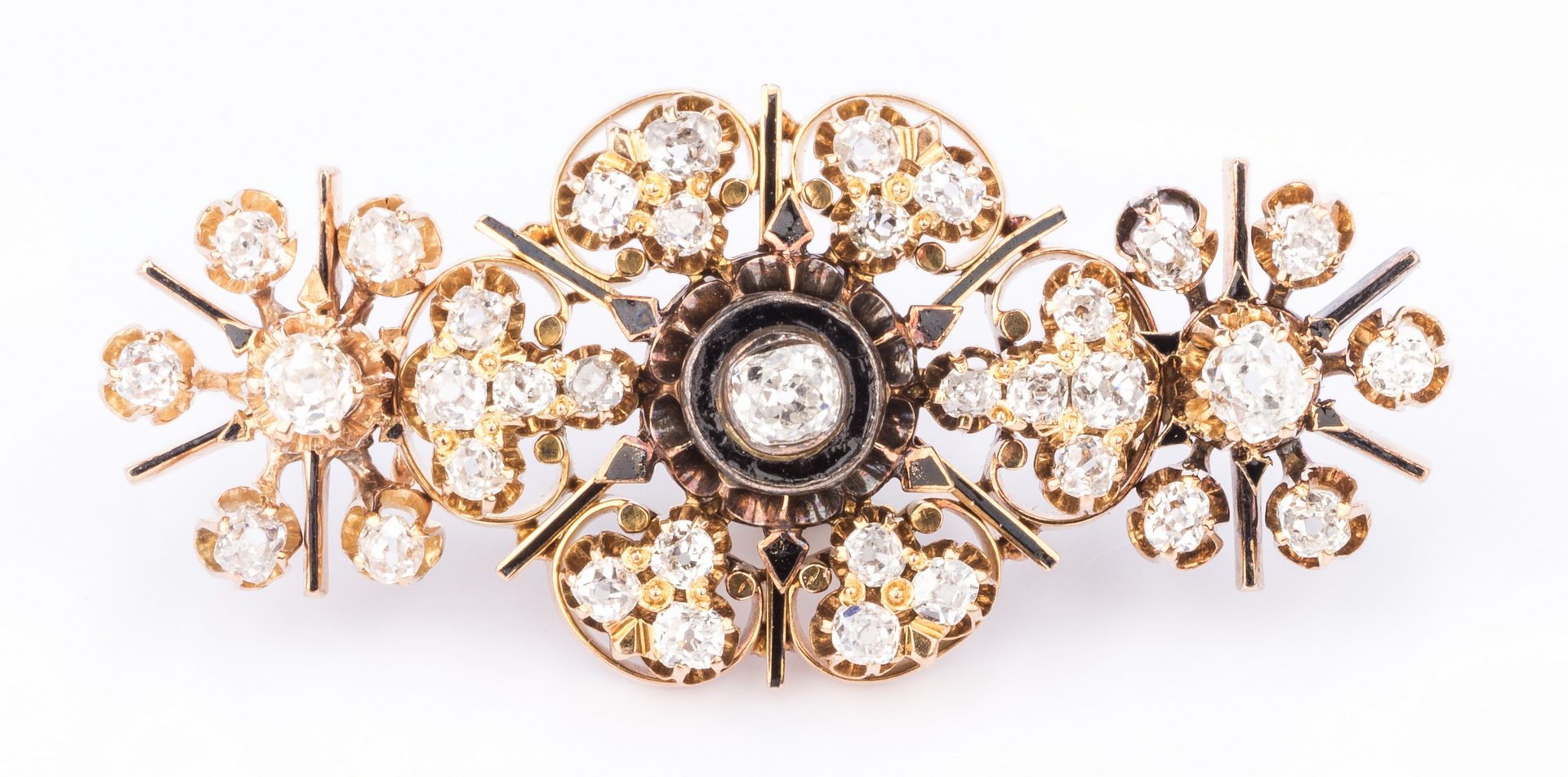 Lot 683: Victorian Gold Diamond Snowflake Pin
