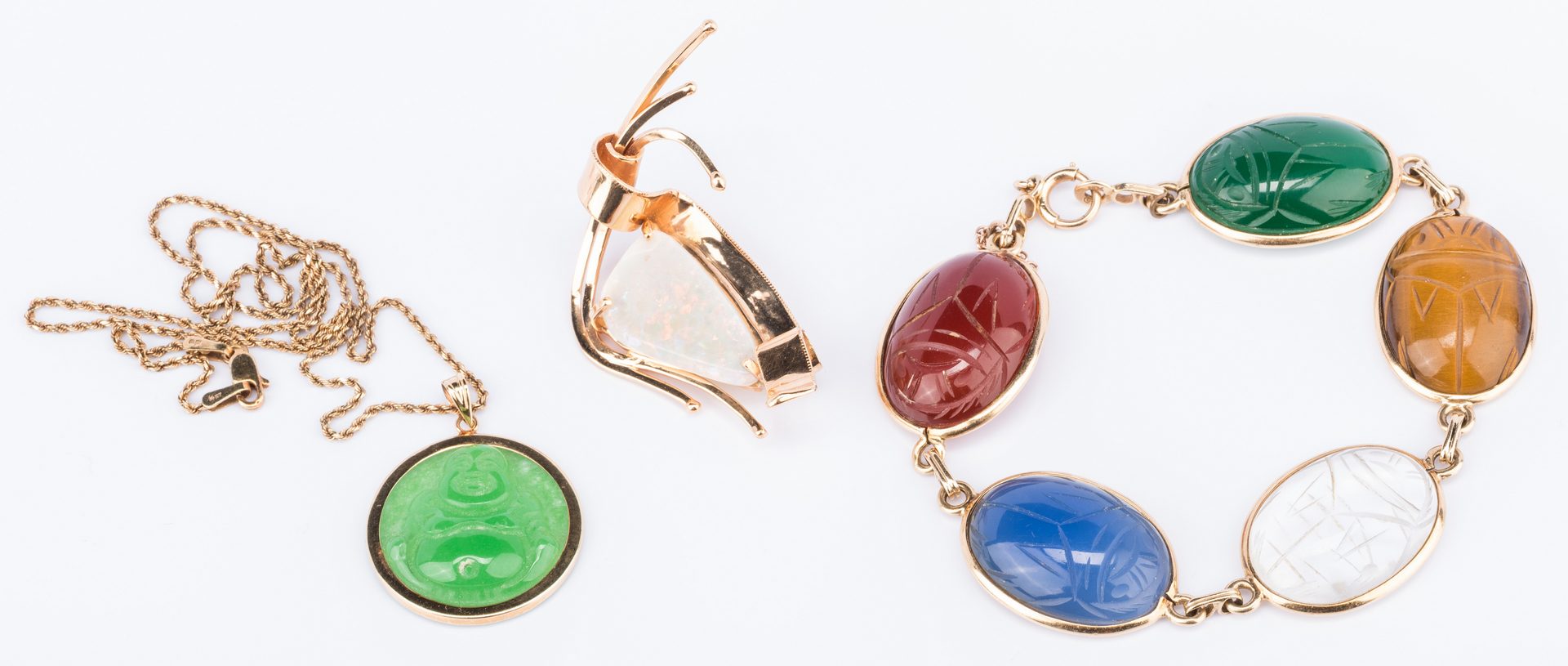 Lot 686: 5 items Ladies Jewelry inc. Jade Buddha pendant