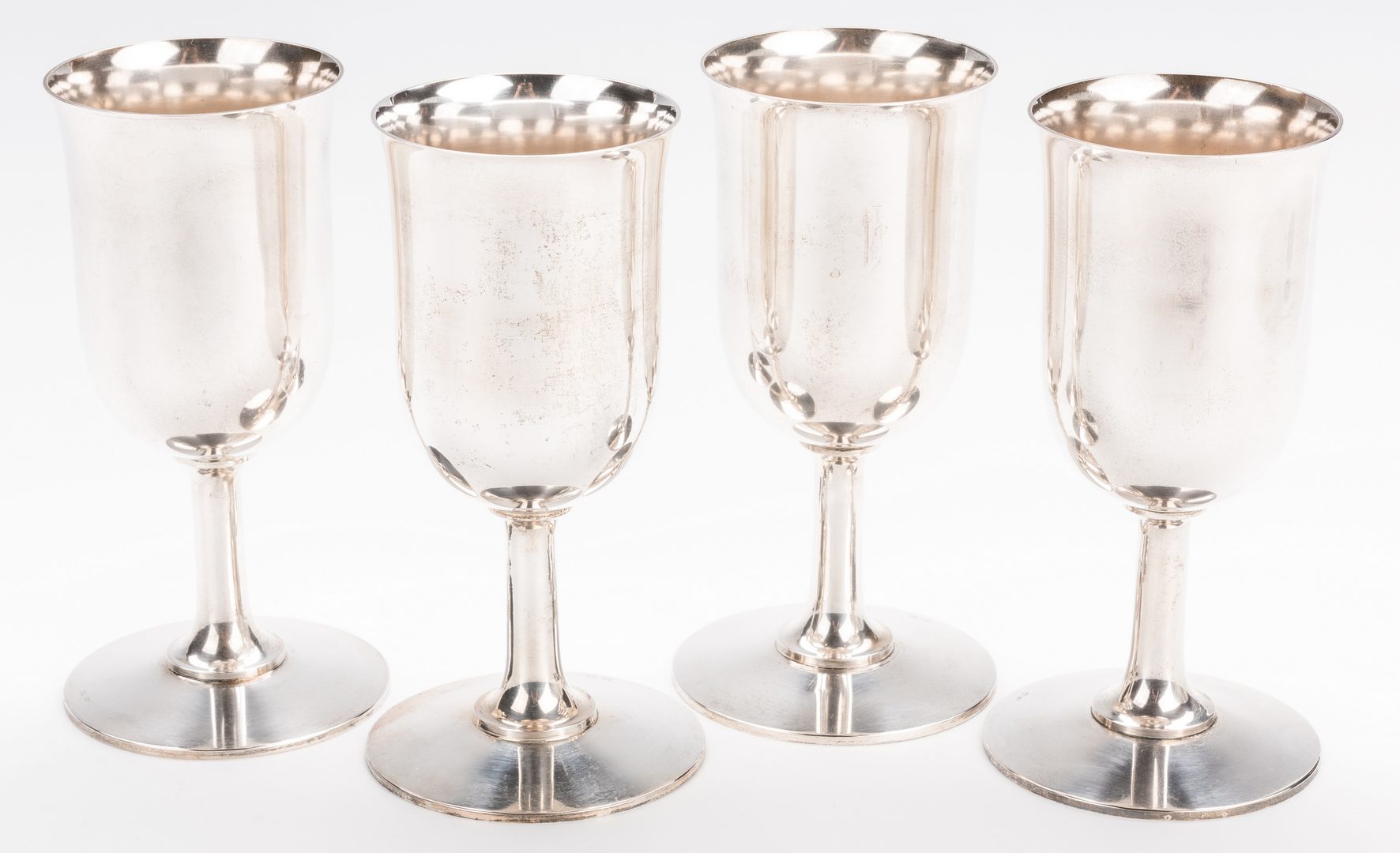 Lot 711: Set 4 German Silver Goblets and Dish | Case Auctions