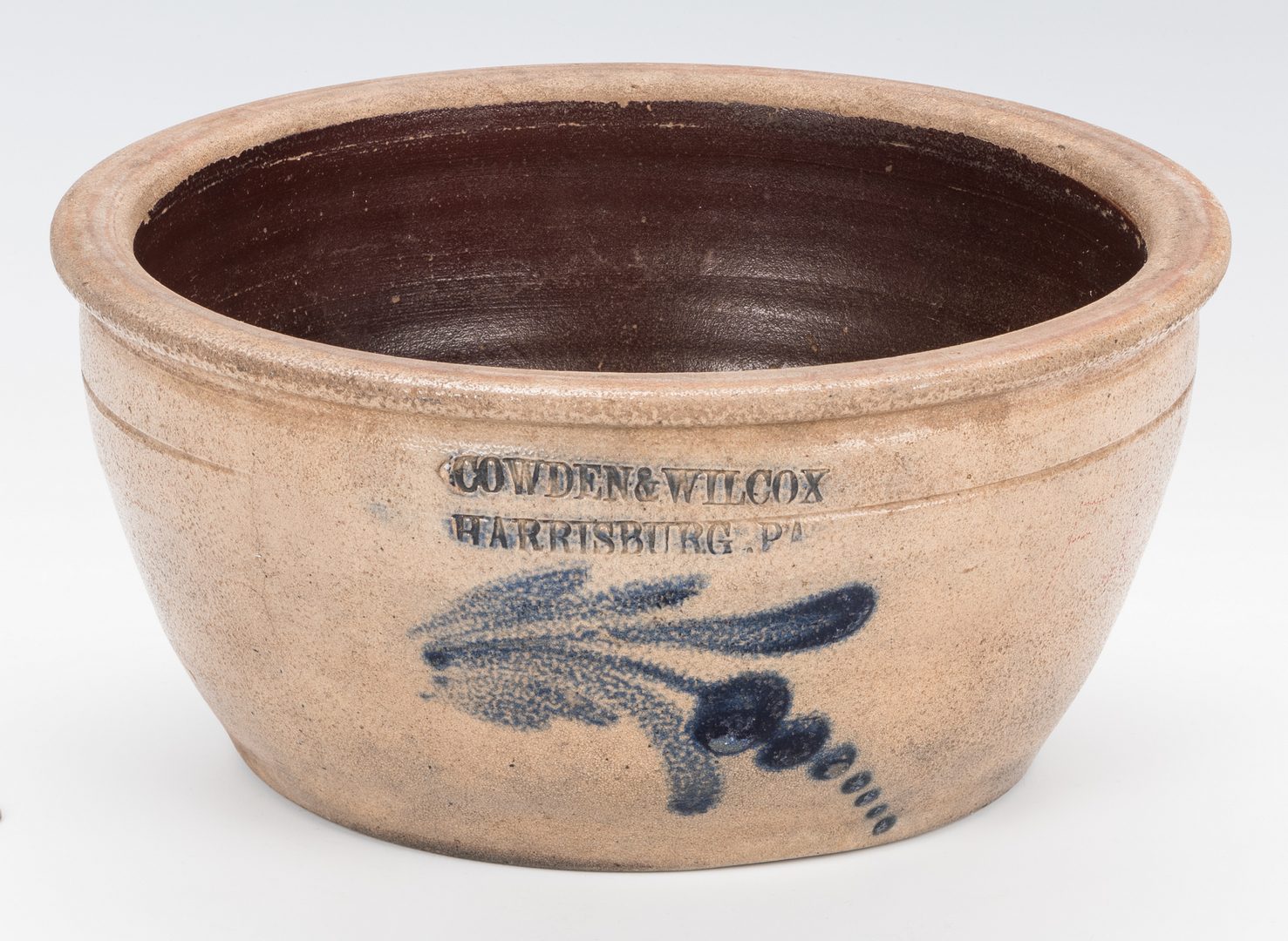 Lot 736: PA Stoneware Pottery Bowl, Cowden & Wilcox