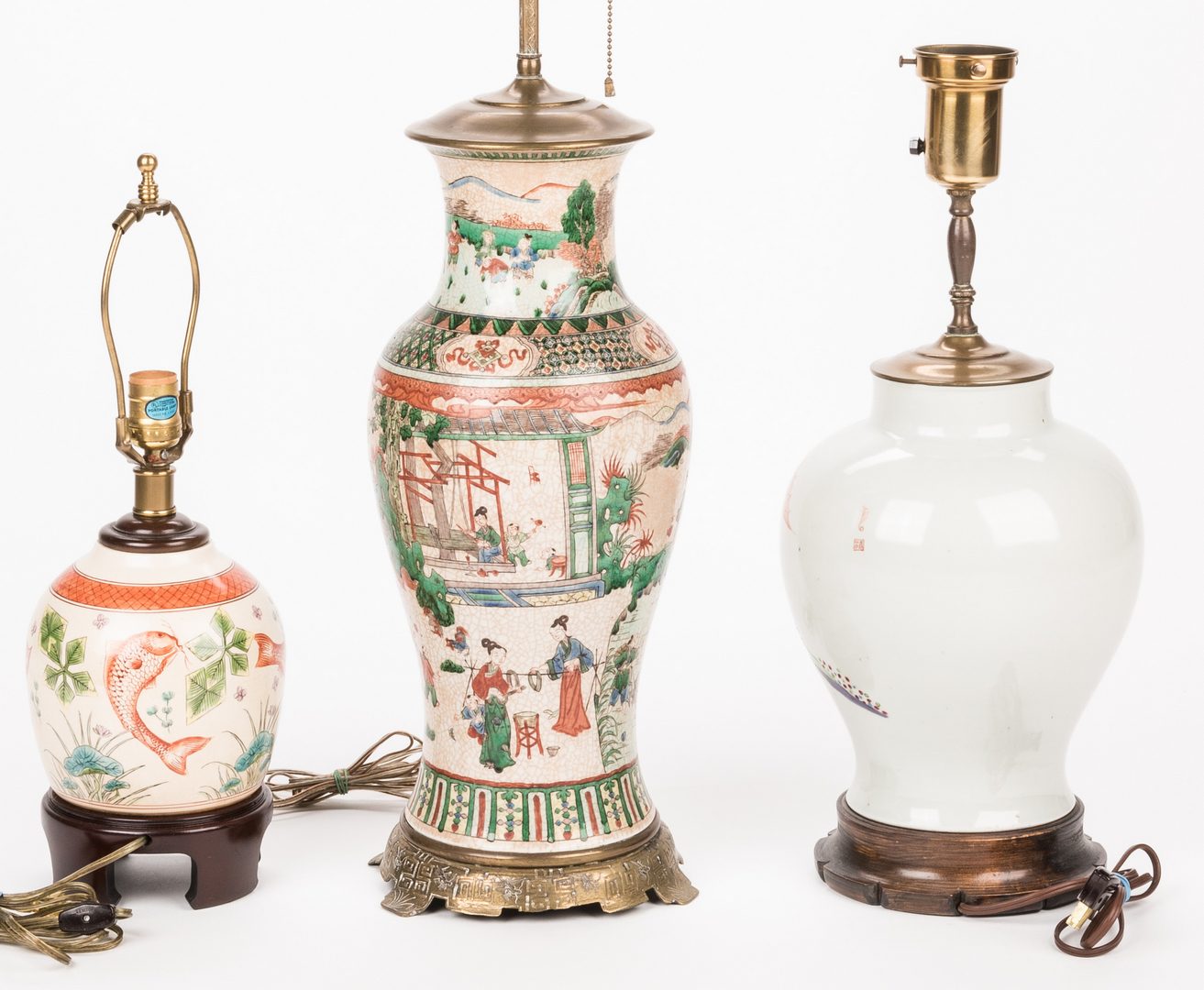 Lot 758: 3 Chinese Ginger Jar Lamps
