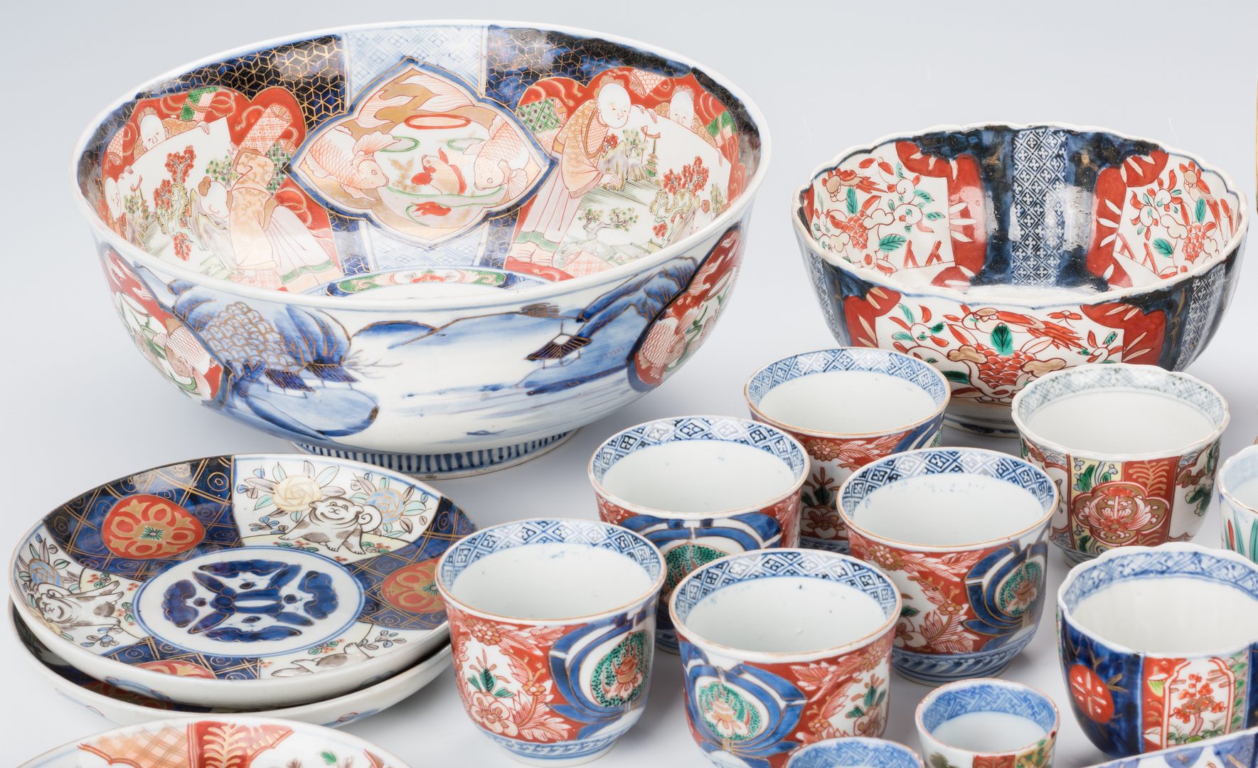 Lot 763: Group of 36 Japanese Imari or Arita Porcelain Pcs
