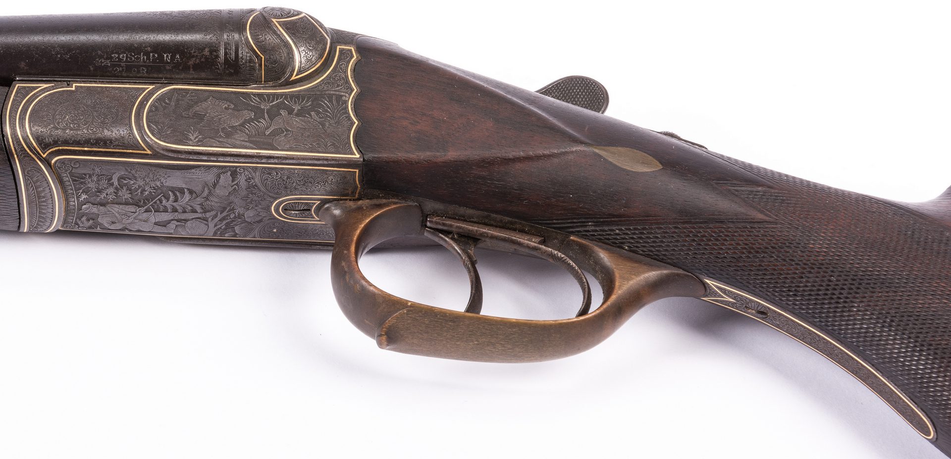 Lot 792: German Philipp Reeb Relief Engraved Double Shotgun, Early 20th century