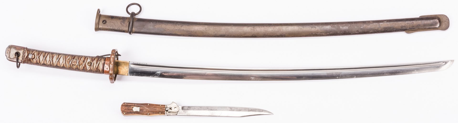 Lot 801: Japanese Type 95 NCO Sword & Welterbach Knife, 2 items