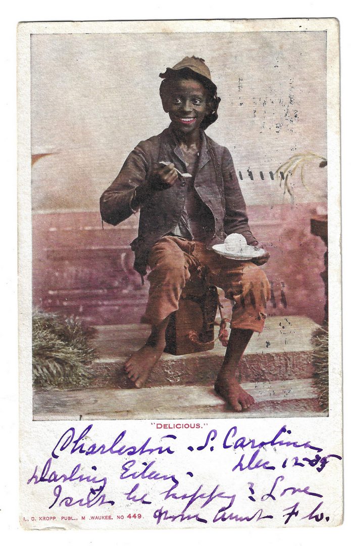 Lot 805: 49 Black Americana Trade Cards and Postcards