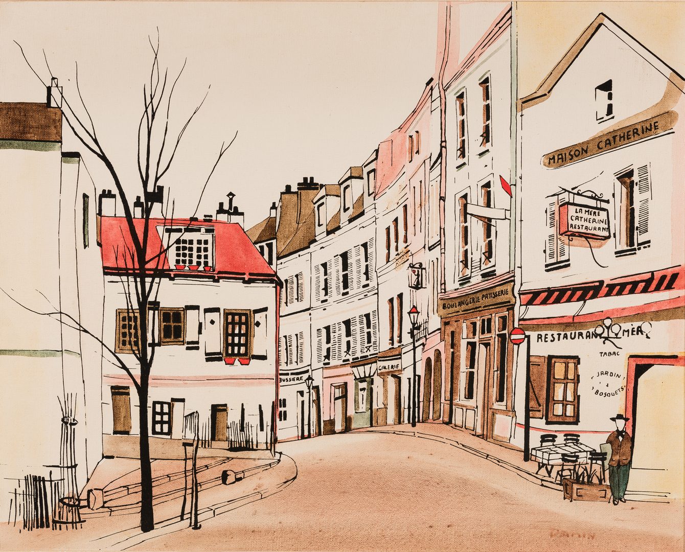 Lot 810: 2 Georges Damin French Street Scene Paintings