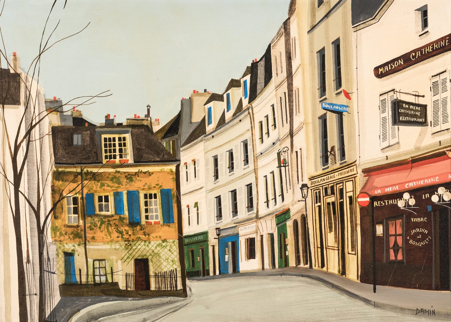 Lot 810: 2 Georges Damin French Street Scene Paintings