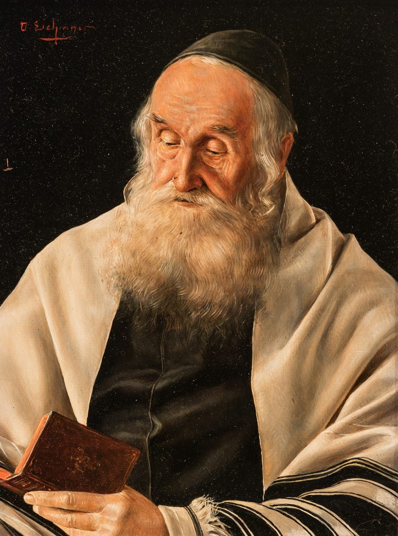 Lot 814: Otto Eichinger, O/B, Portrait of a Rabbi