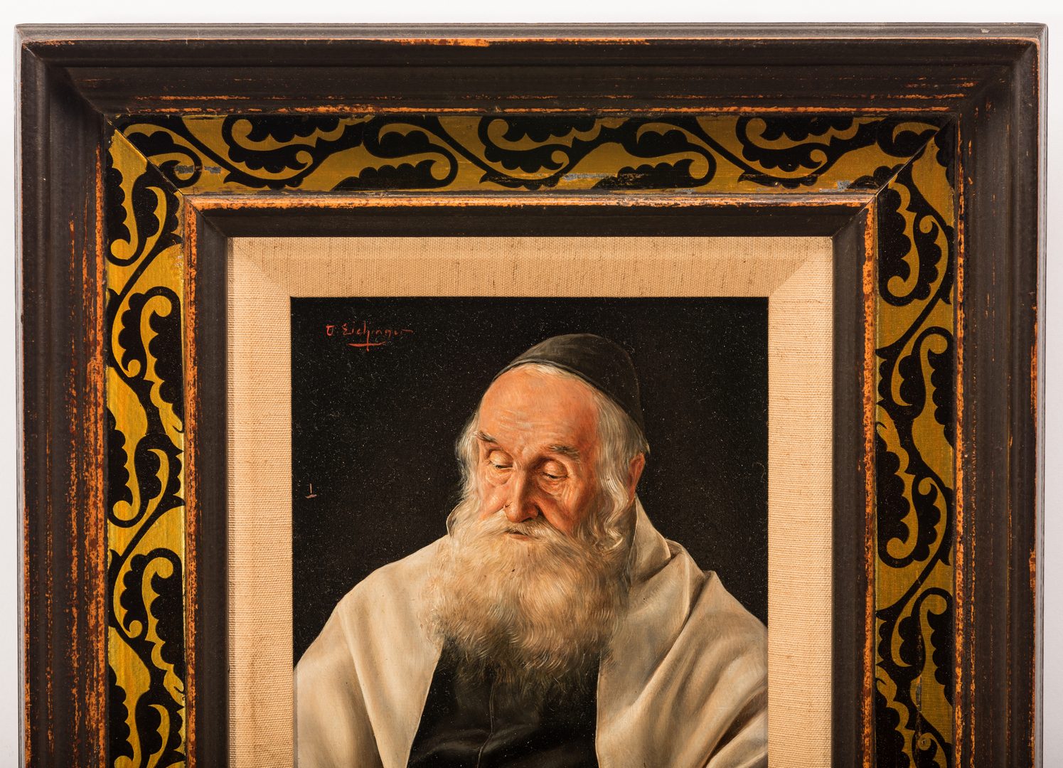Lot 814: Otto Eichinger, O/B, Portrait of a Rabbi