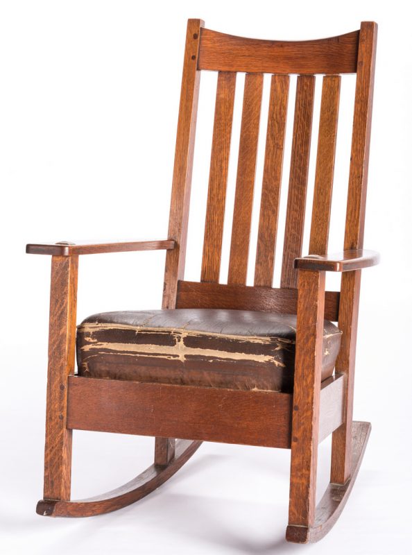 Lot 824: Arts & Crafts Limbert Rocking Chair
