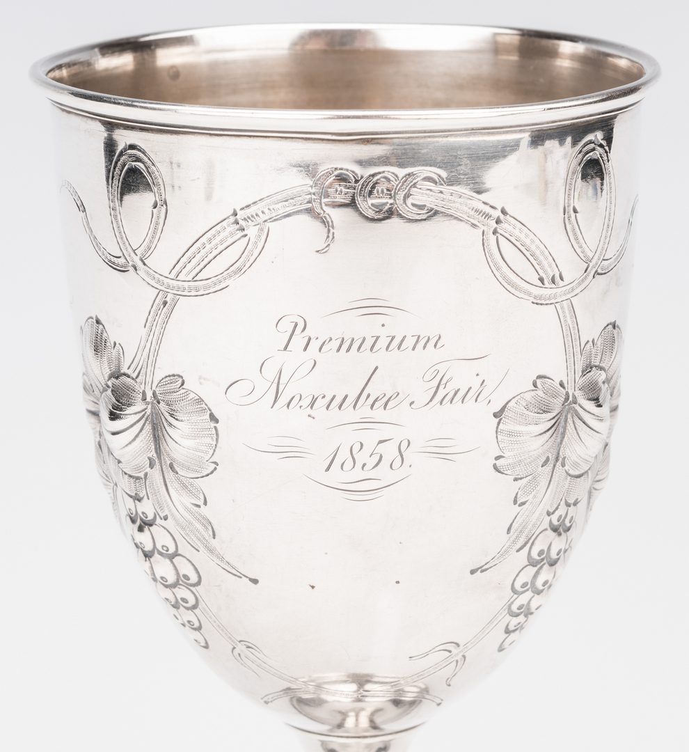 Lot 83: Missisippi Premium Coin Silver Cup, Noxubee Fair 1858