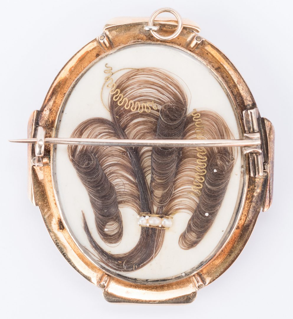 Lot 844: 4 Pcs. Victorian Hair Jewelry
