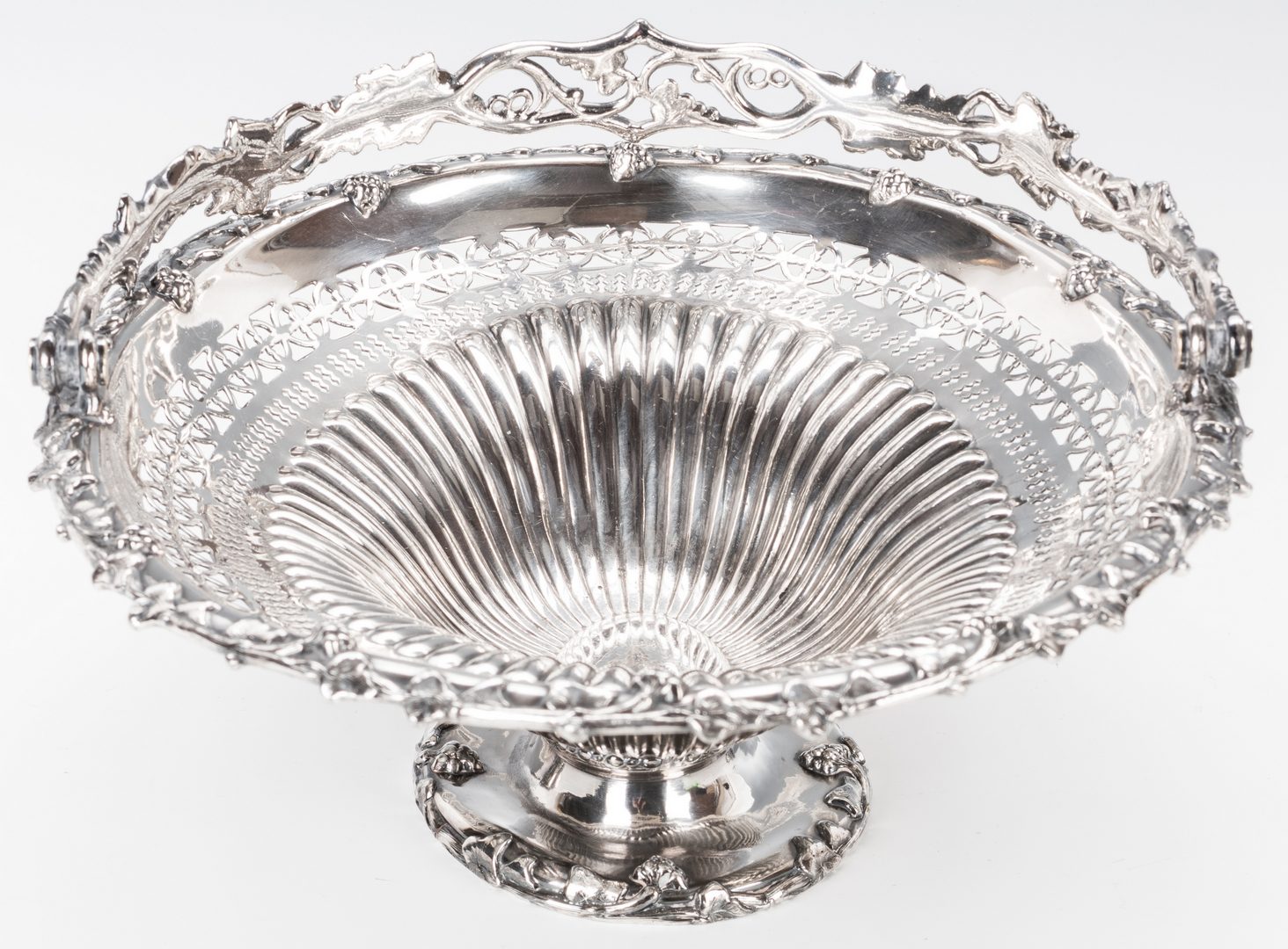 Lot 863: English Victorian Silver Candelabra; Basket