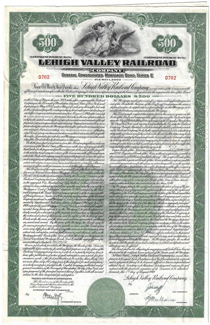 Lot 880: 127 Railroad Bonds, inc. Lehigh Valley