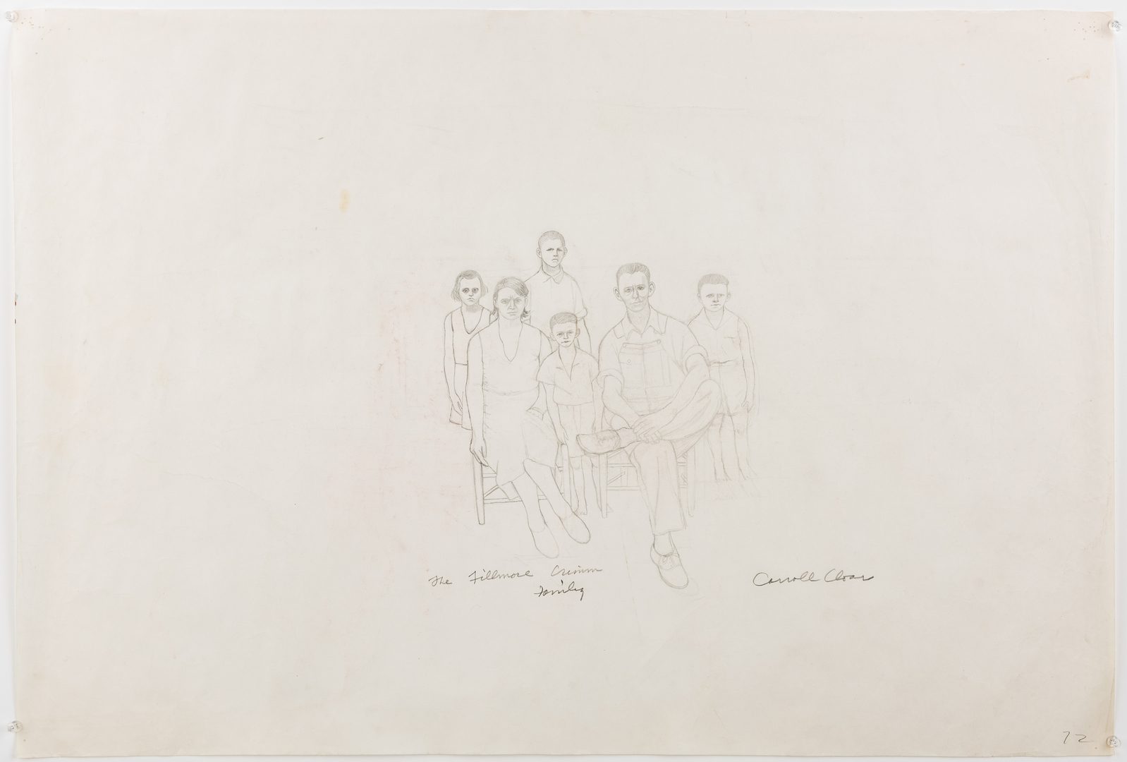 Lot 104: Carroll Cloar Drawing, Fillmore Crimm Family